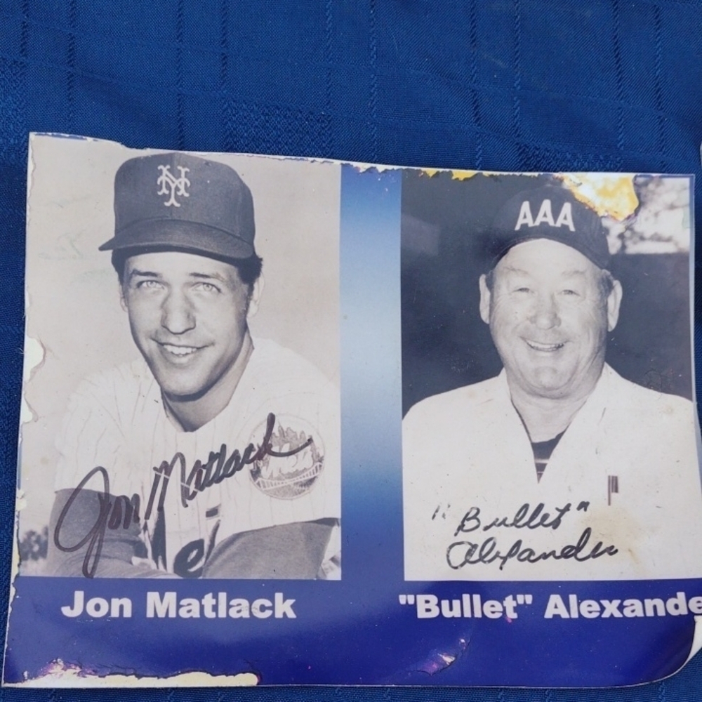 Jon Matlack and Bullet Alexander Signed Photo